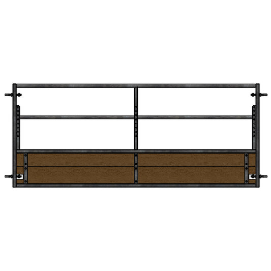 Market Young Stock 3-Bar Feed Barrier Panel with Adjustable Rail and Timber Base
