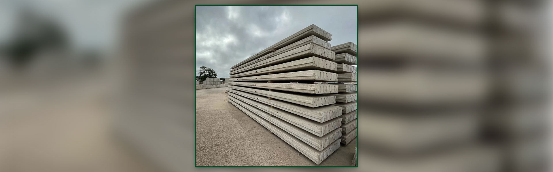 Desktop hero image of concrete panels in our yard in Lockerbie