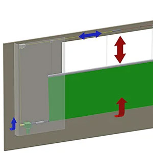 Graphic showing the movement of a Galebreaker VVS Rolling system