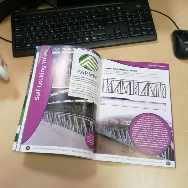 Our brochure, open on my desk!