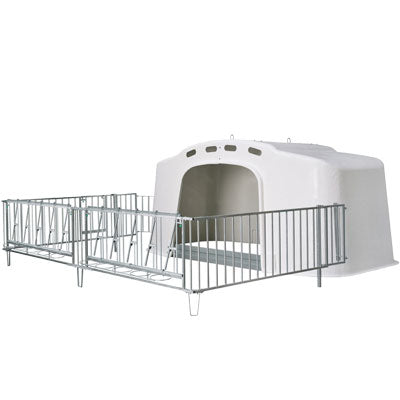 The CalfOTel XL10 group calf hutch