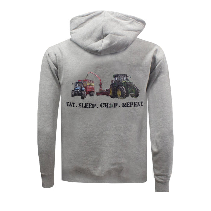 "Eat, Sleep, Chop, Repeat" John Deere & New Holland Unisex Hoodie