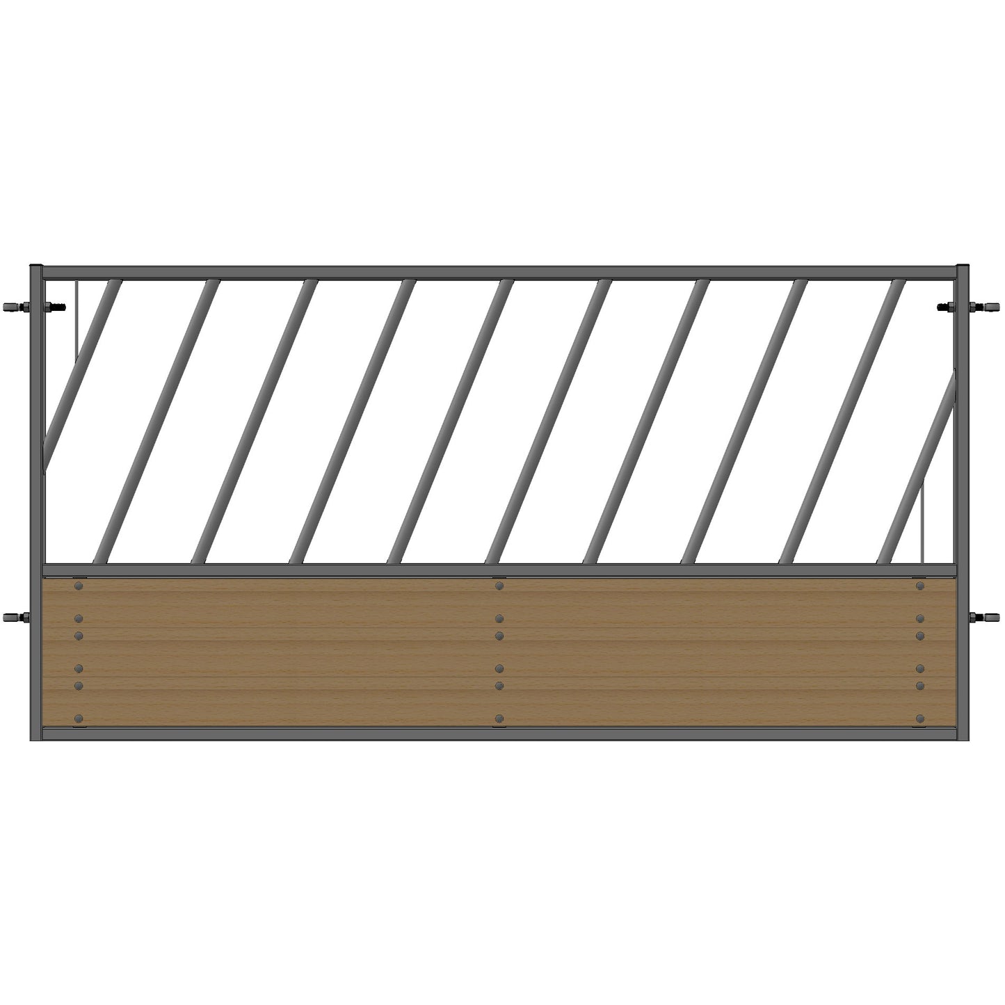 Market Young Stock Diagonal Feed Barrier Panel with timber base