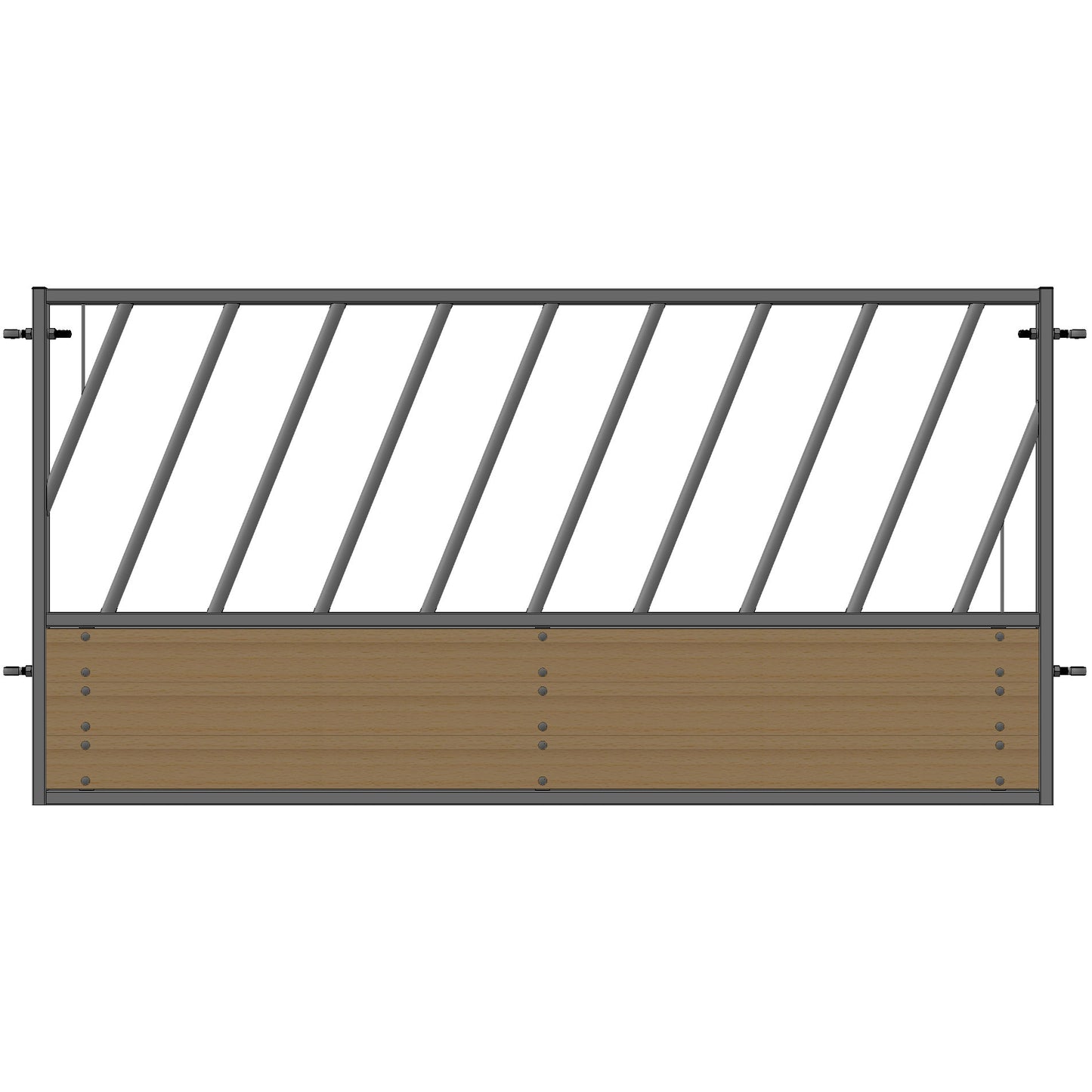 Market Young Stock Diagonal Feed Barrier Panel with timber base