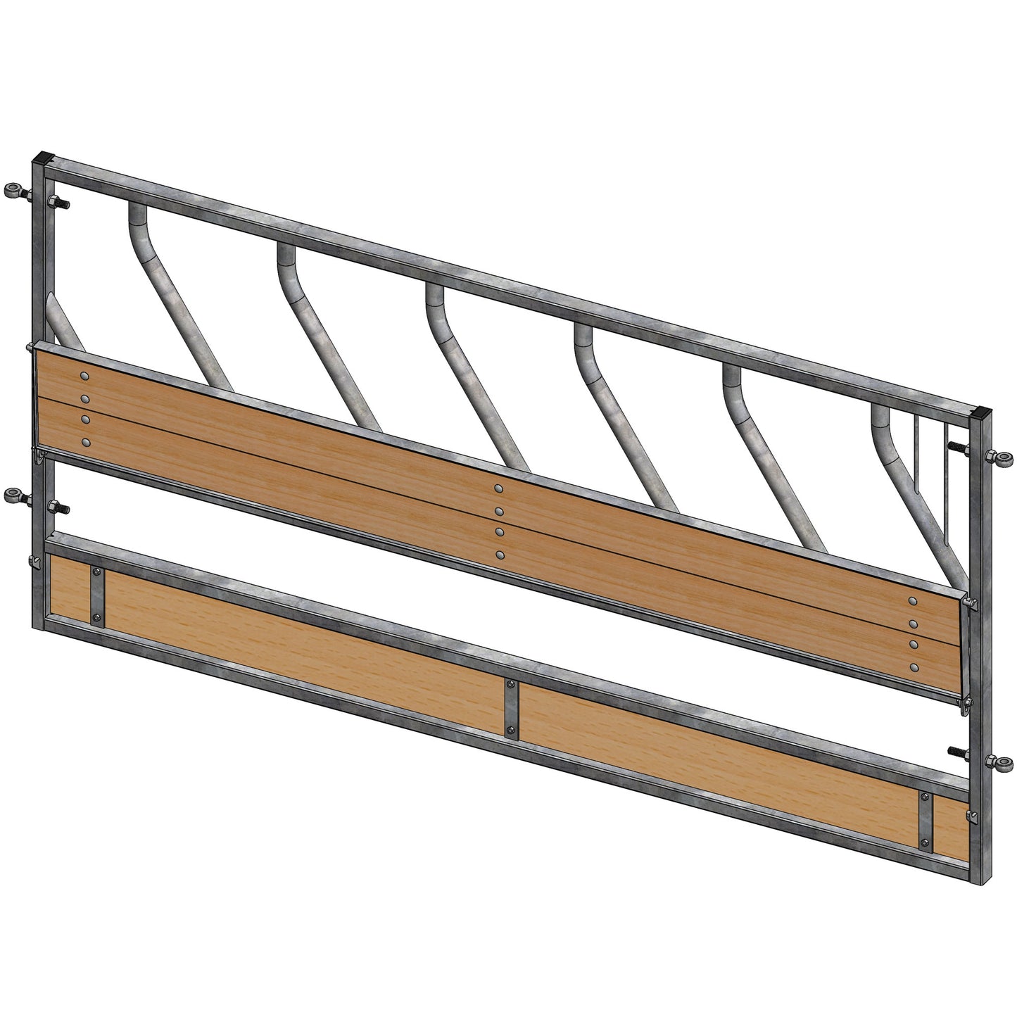 Pedigree Diagonal Cattle Feed Barrier Panel with Opening Timber Base For Sheep Feeding