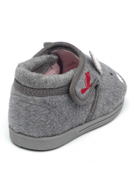 Katie Soft Terry Grey Bunny Slippers