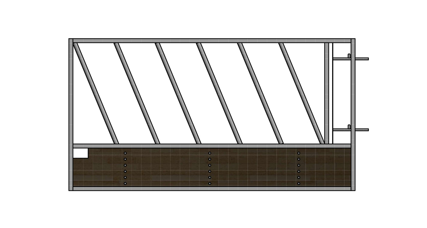 Market Diagonal Feed Barrier Gate Unit c/w timber base