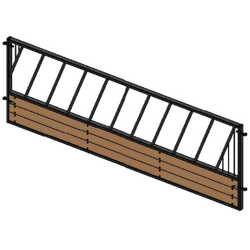 Market Diagonal Feed Barrier Panel c/w timber base
